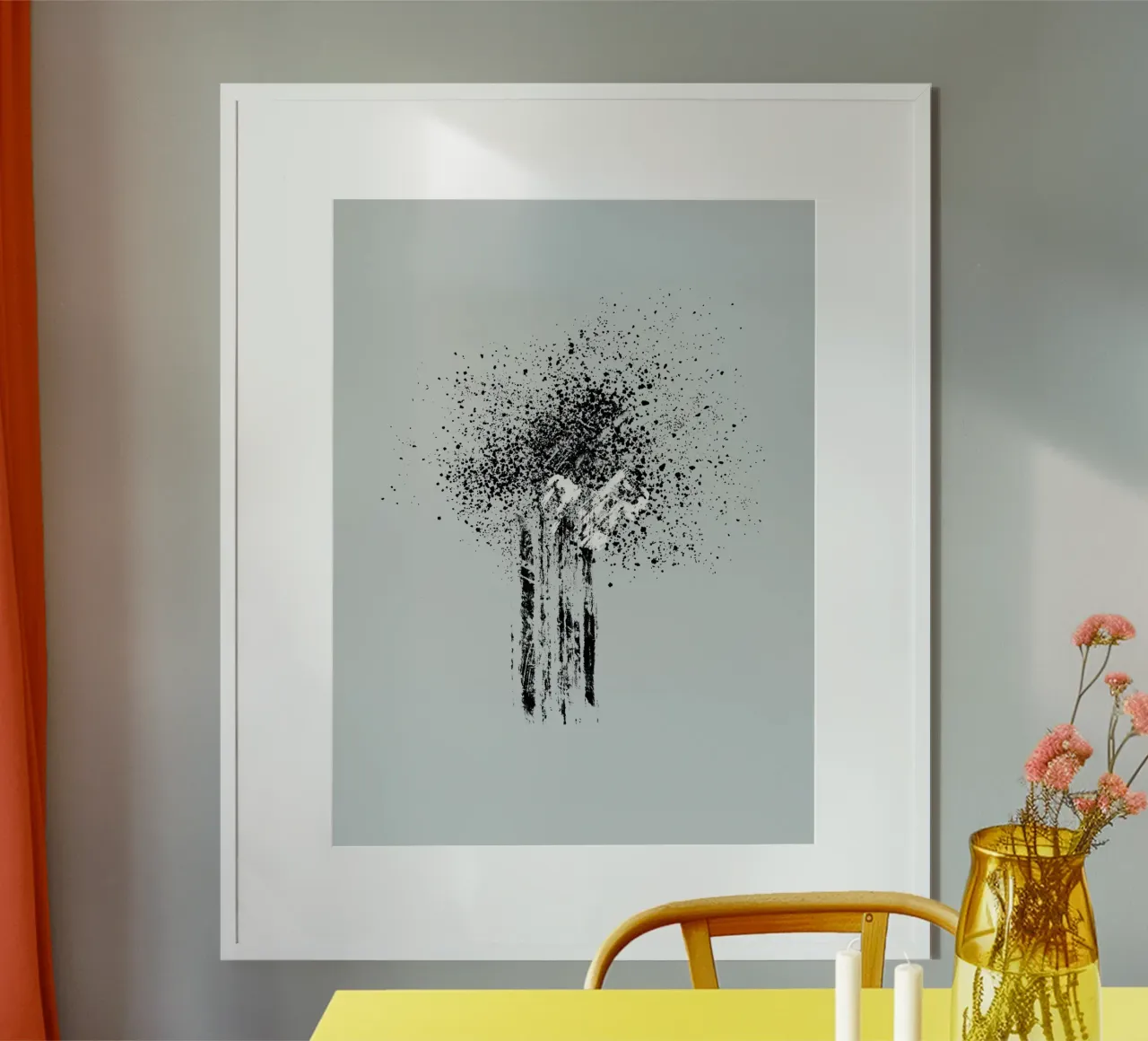 Modern and minimalist abstract with light blue background Hahnemühle von Imaginative