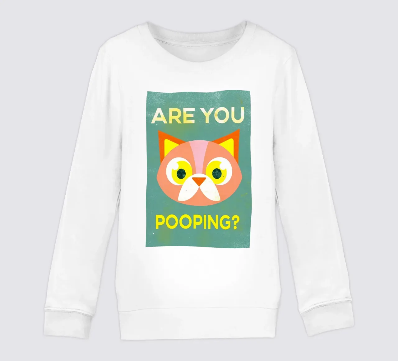 are you pooping funny cat kids sweatshirt by ralliness