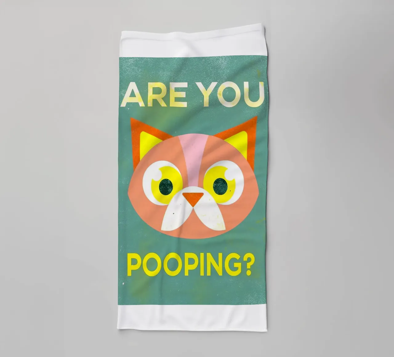 are you pooping funny cat towel by ralliness