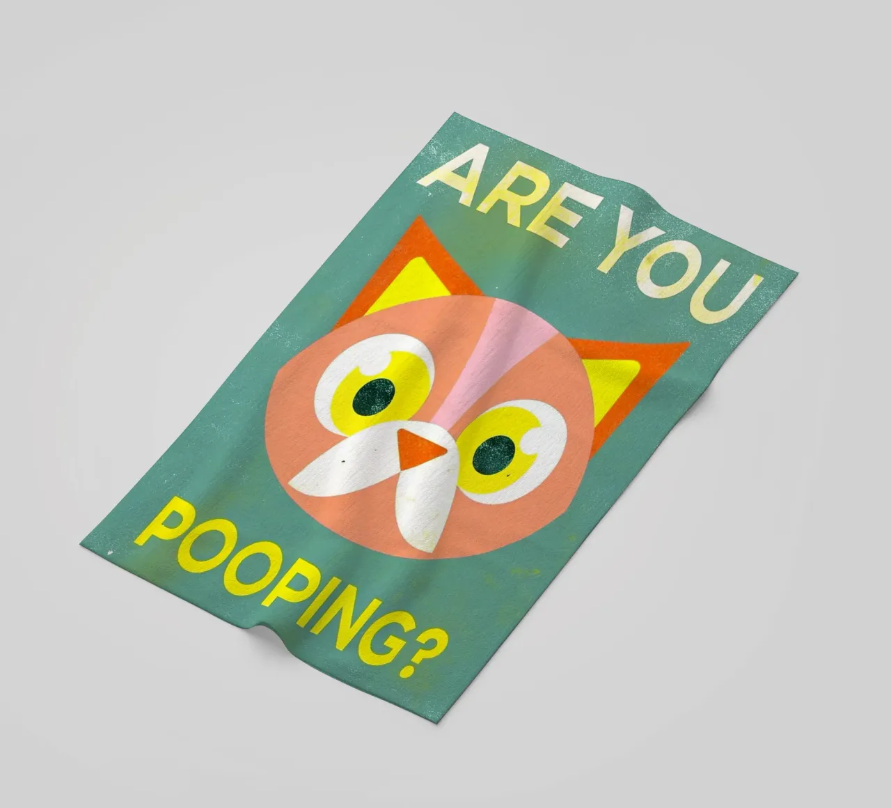 are you pooping funny cat beach towel by ralliness