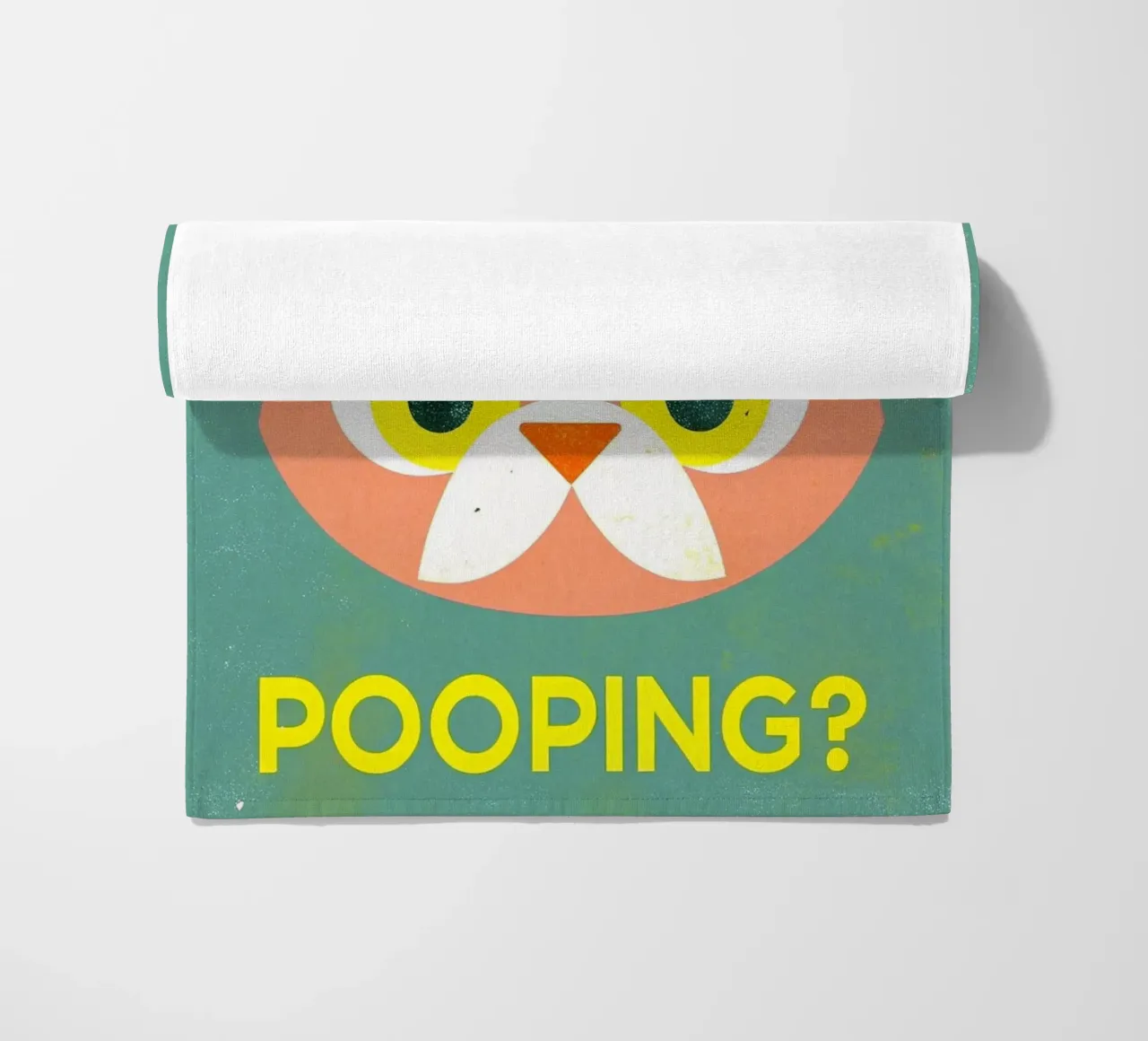are you pooping funny cat beach towel by ralliness