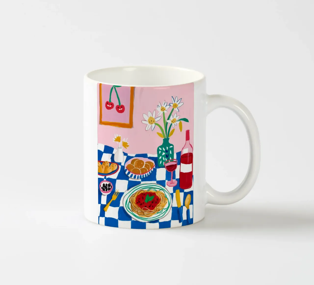 Spaghetti Wine Cherry tazza in ceramica da Aurora Muse
