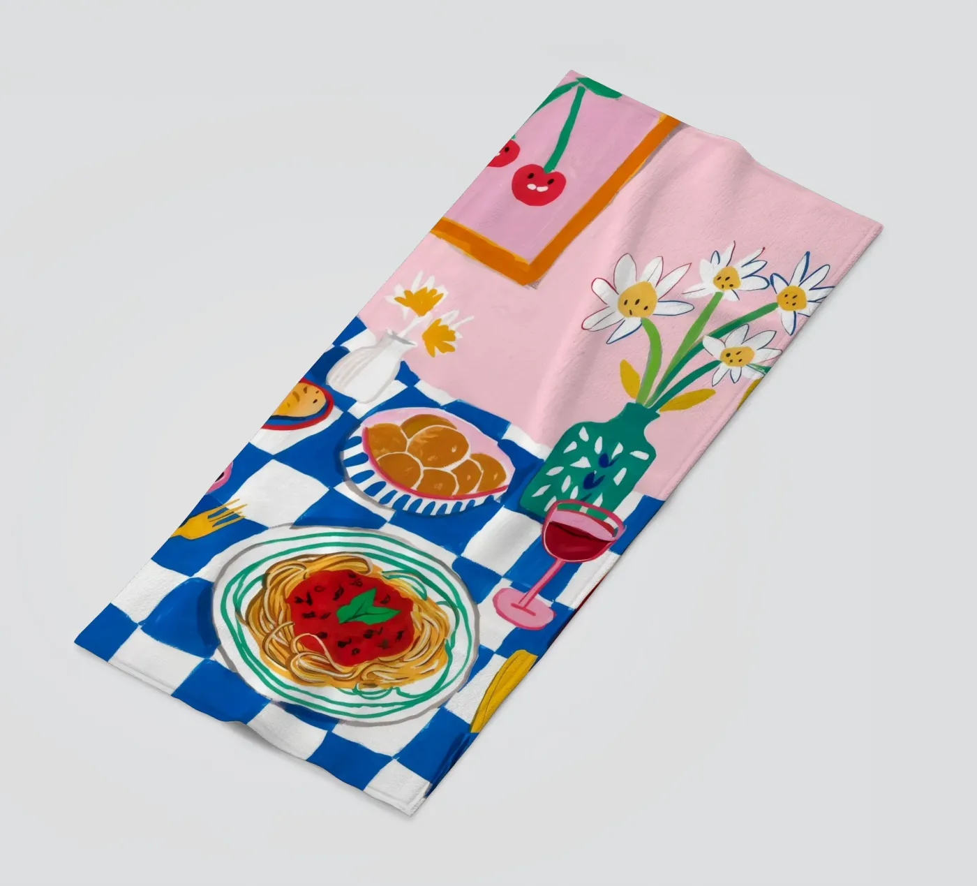 Spaghetti Wine Cherry telo mare da Aurora Muse