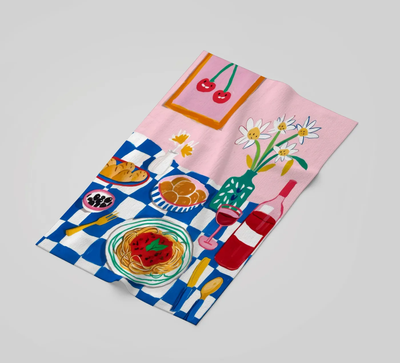 Spaghetti Wine Cherry telo mare da Aurora Muse