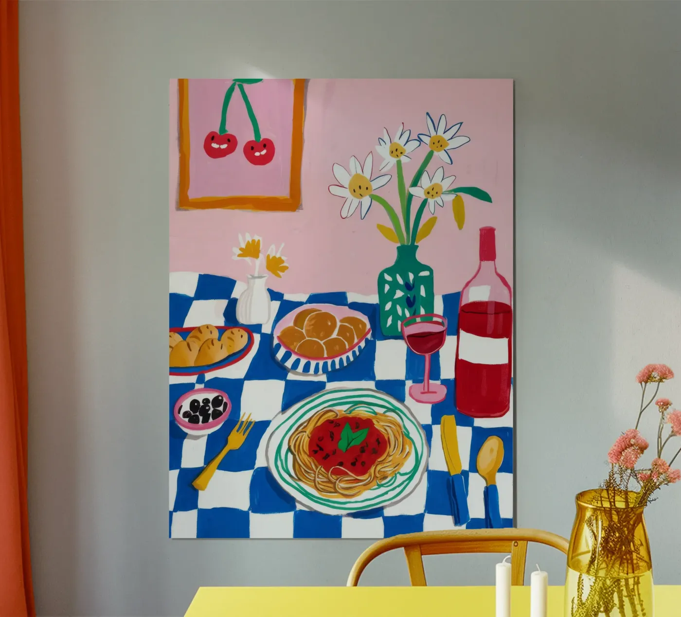 Spaghetti Wine Cherry poster da Aurora Muse