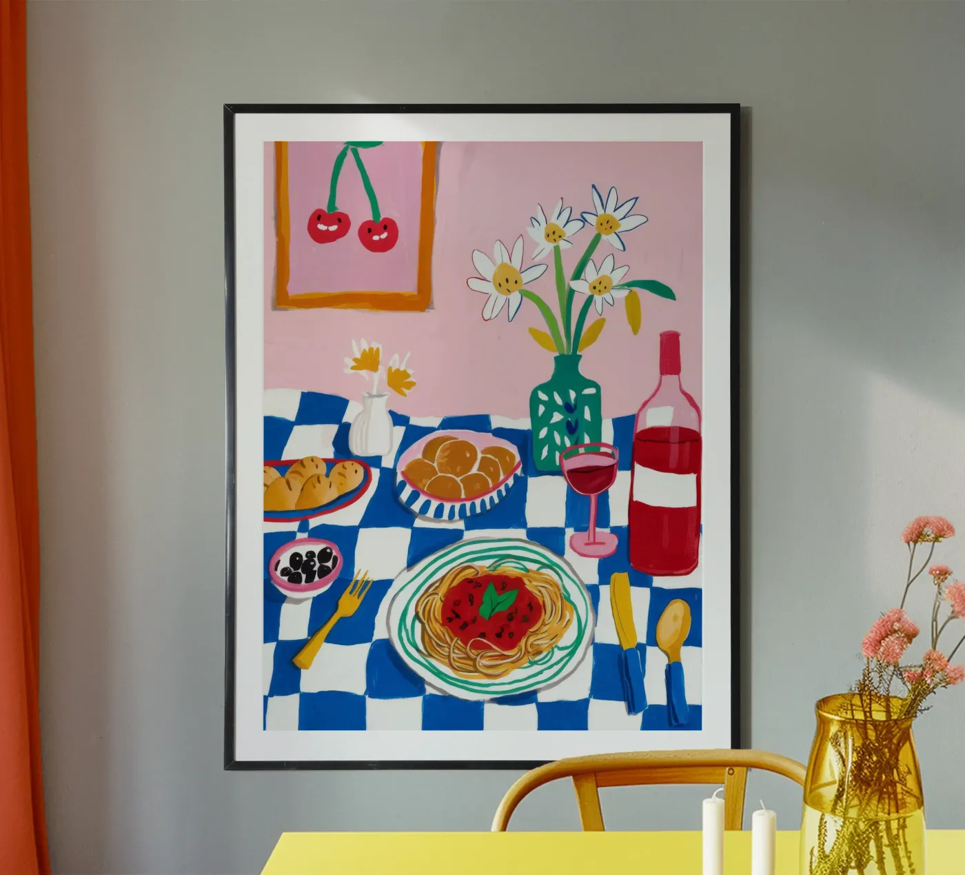 Spaghetti Wine Cherry poster da Aurora Muse