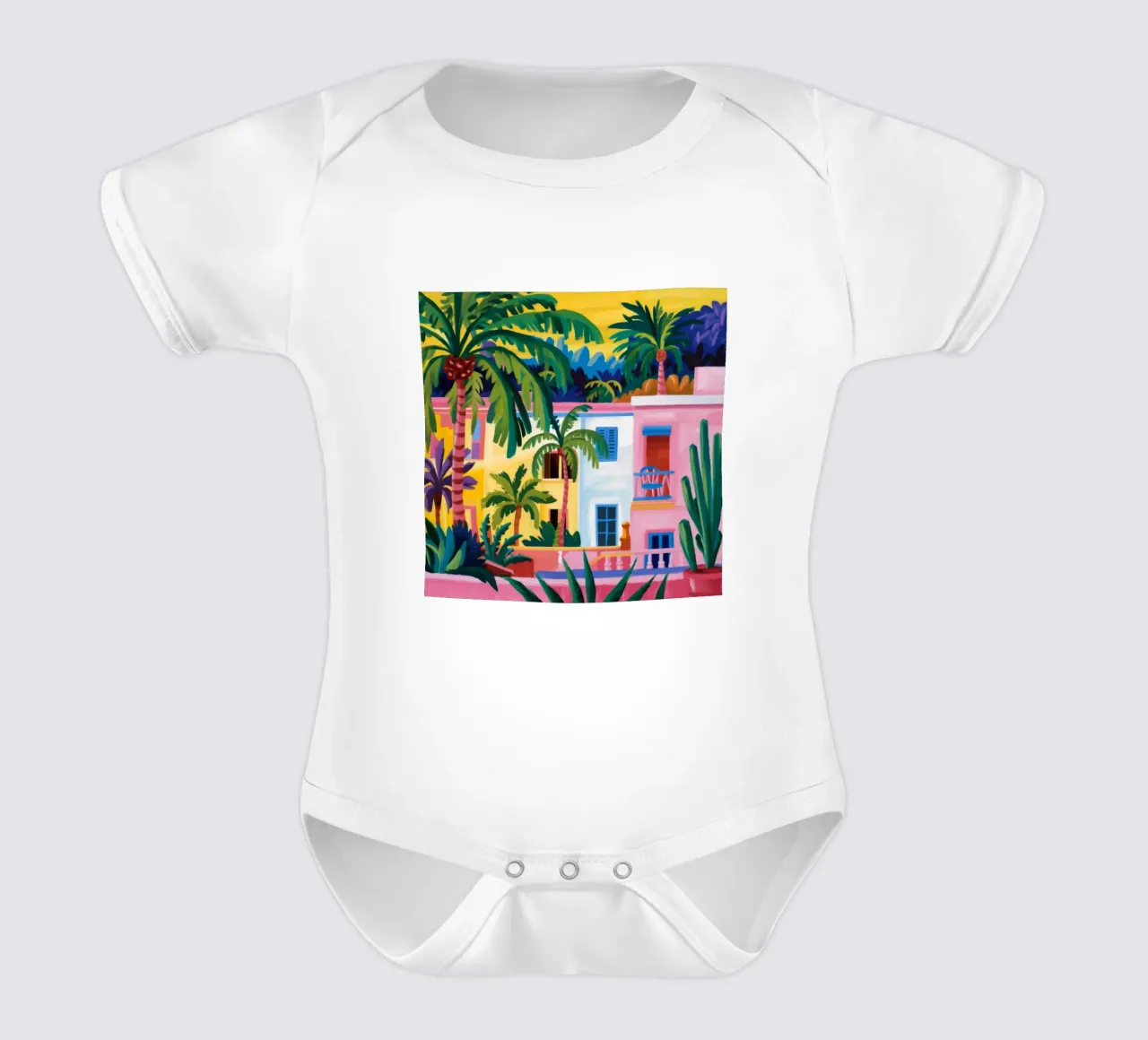 Angolo tropicale in fiore body neonato maniche corte da Jasper Rune
