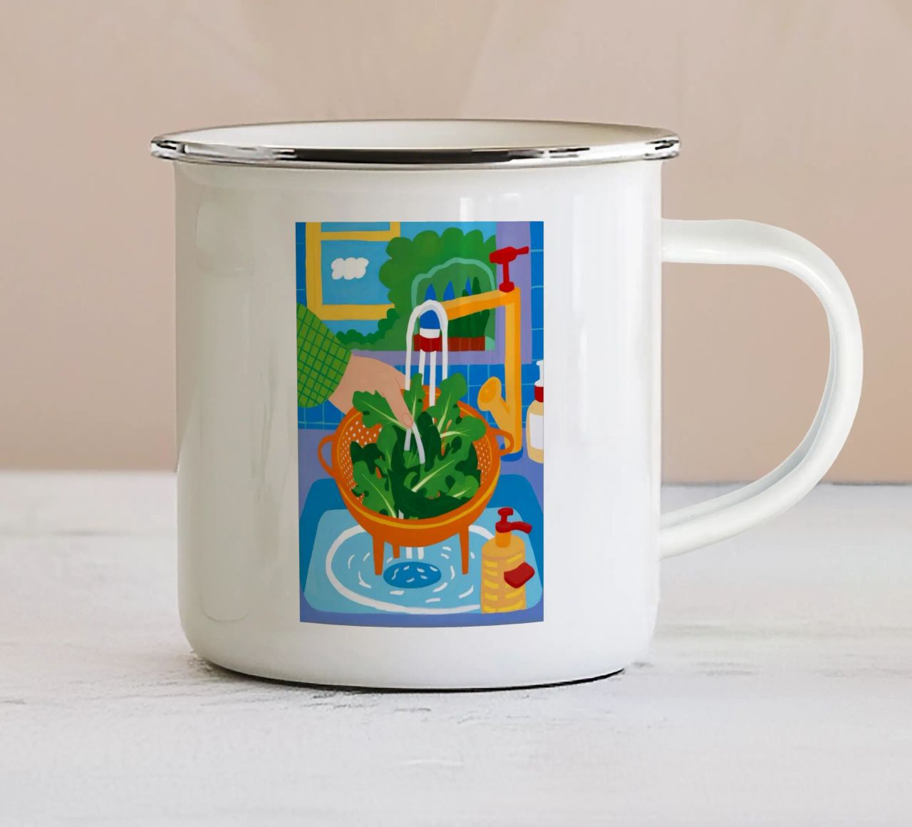 Wash Green Life tazza in smalto da Aurora Muse