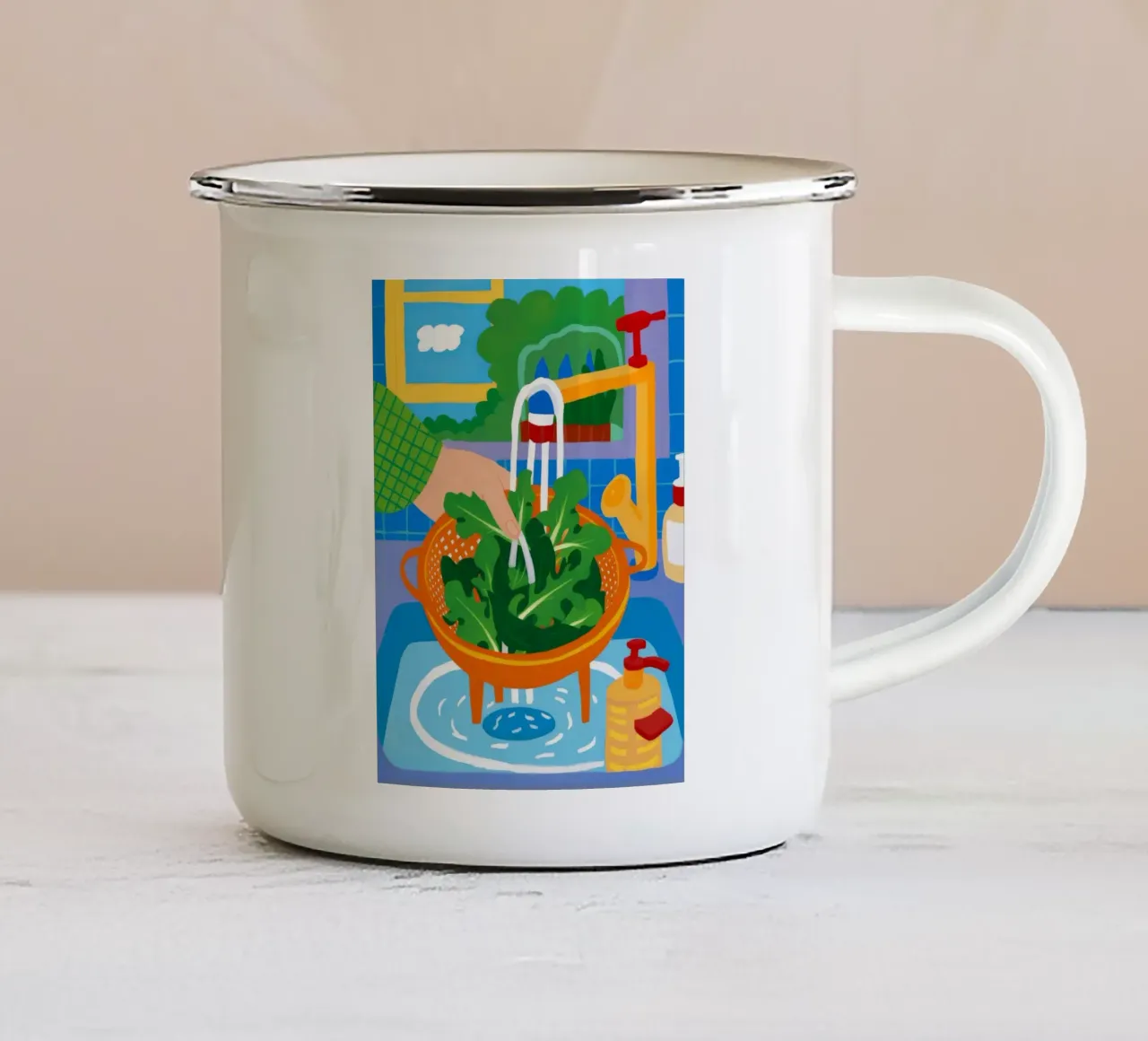 Wash Green Life tazza in smalto da Aurora Muse
