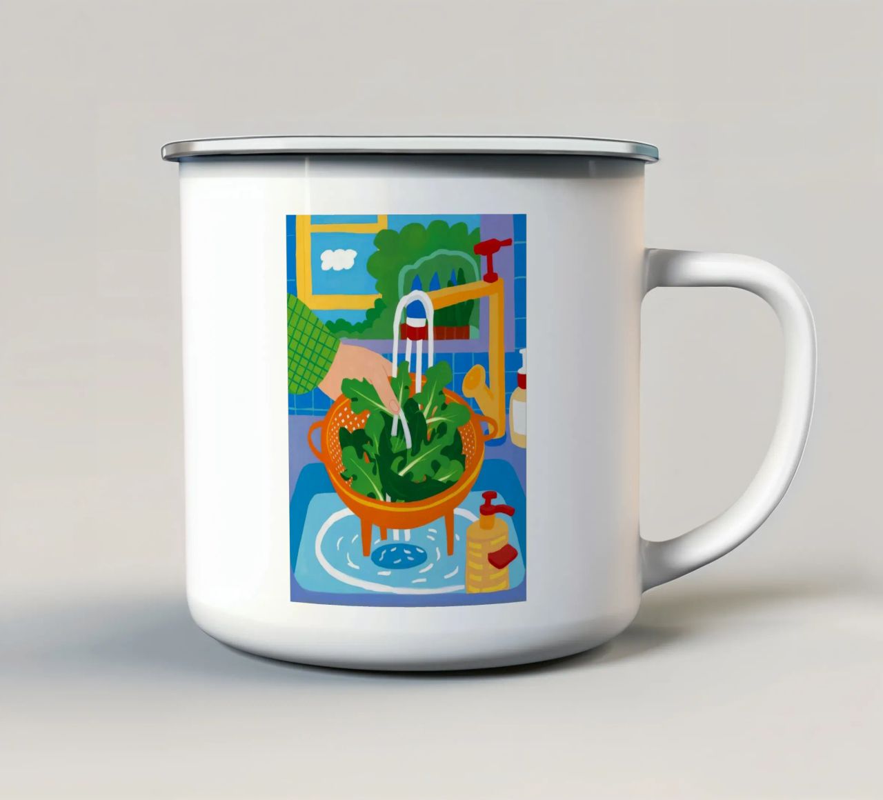 Wash Green Life tazza in smalto da Aurora Muse
