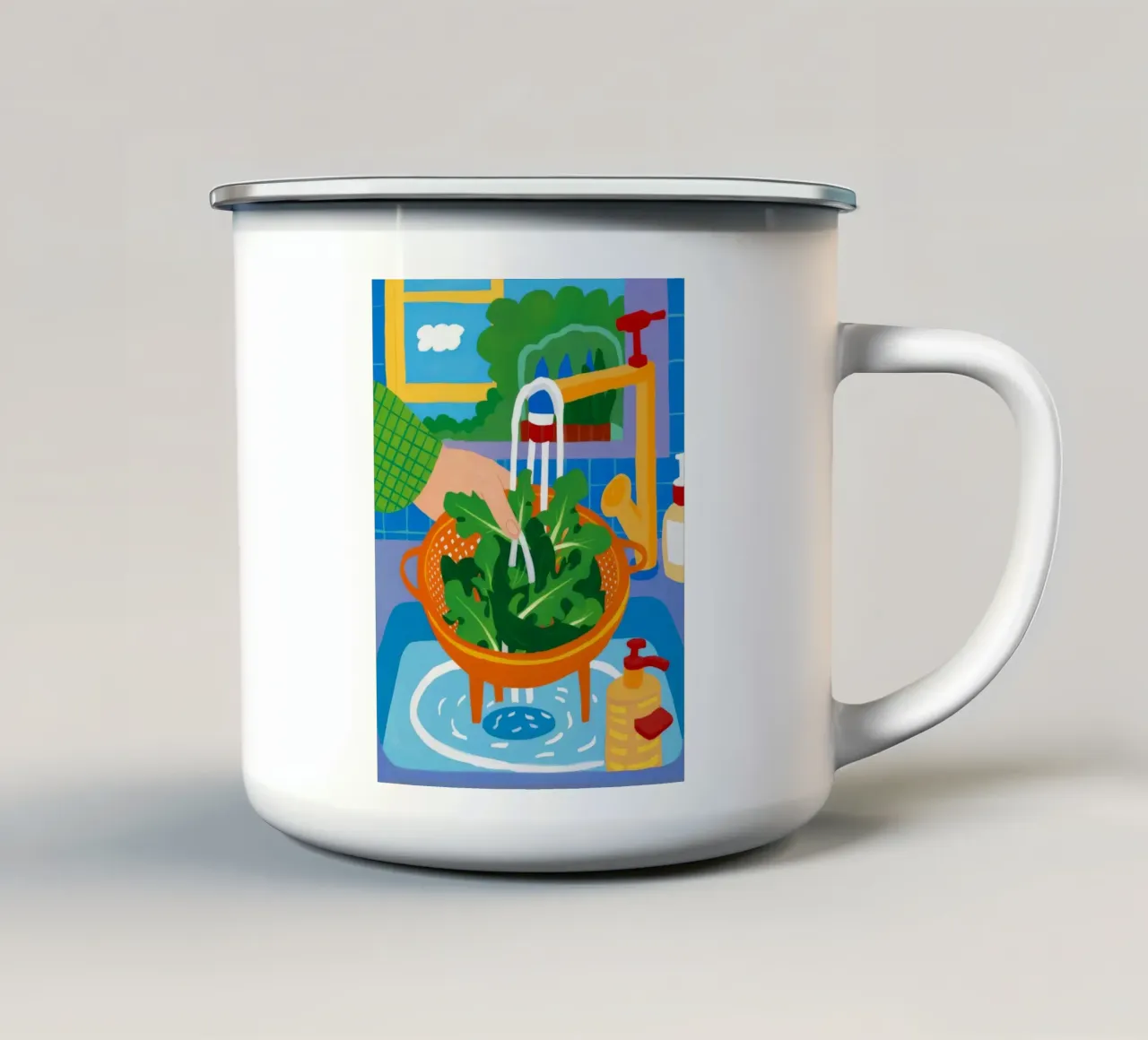 Wash Green Life tazza in smalto da Aurora Muse