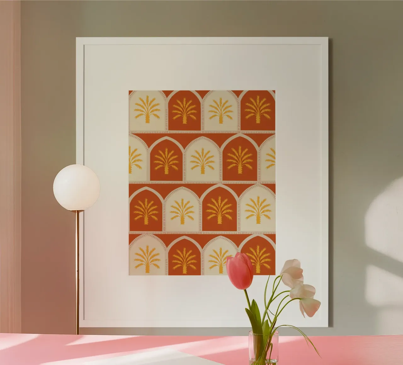 Archi di palma poster con telaio in alluminio da Kintsugi99
