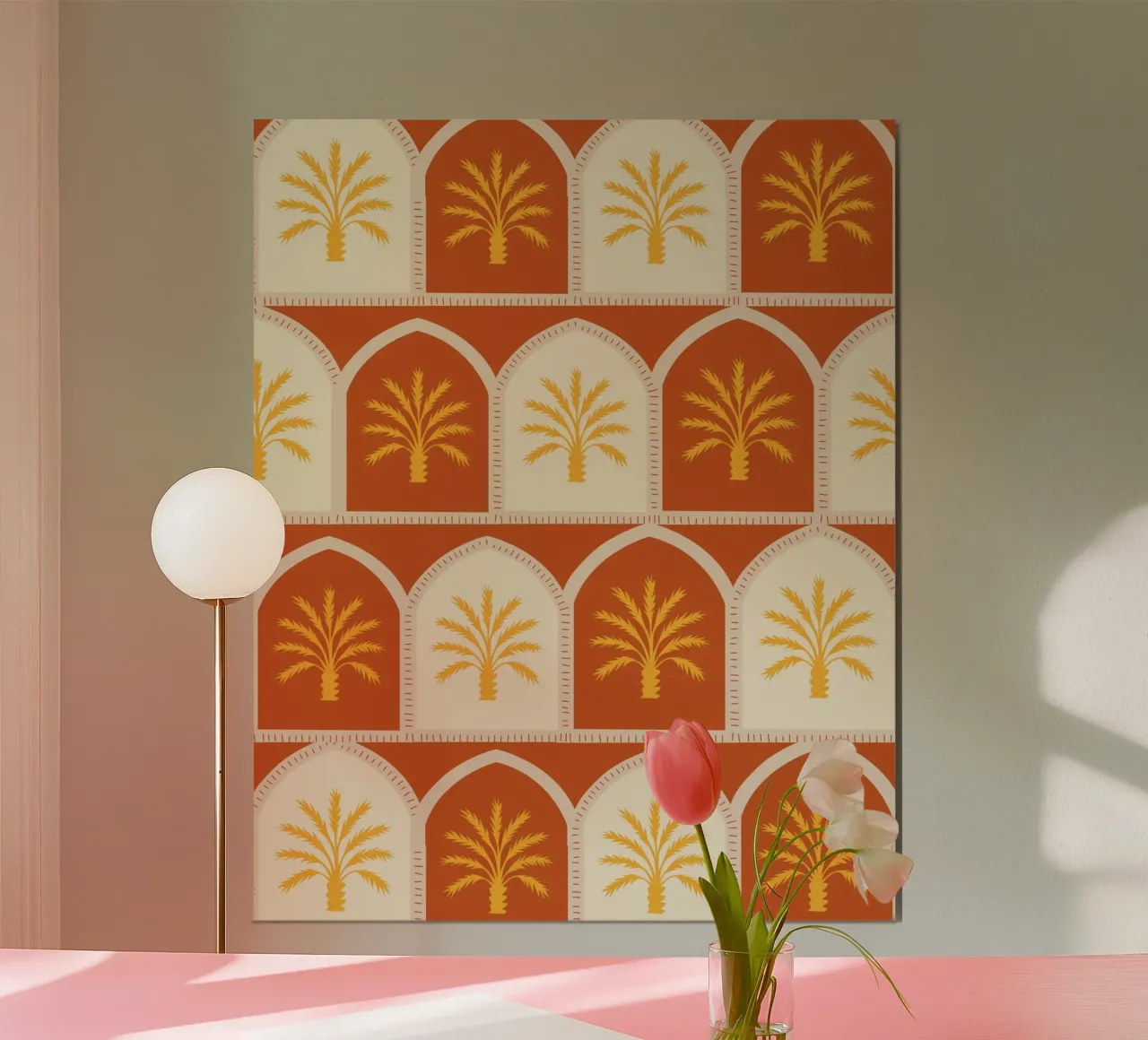 Archi di palma poster con telaio in alluminio da Kintsugi99