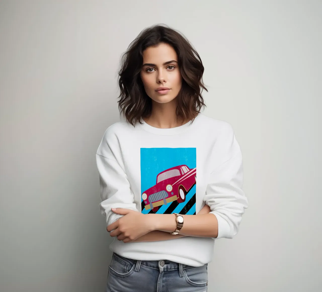 auto retro pop art felpa da ralliness