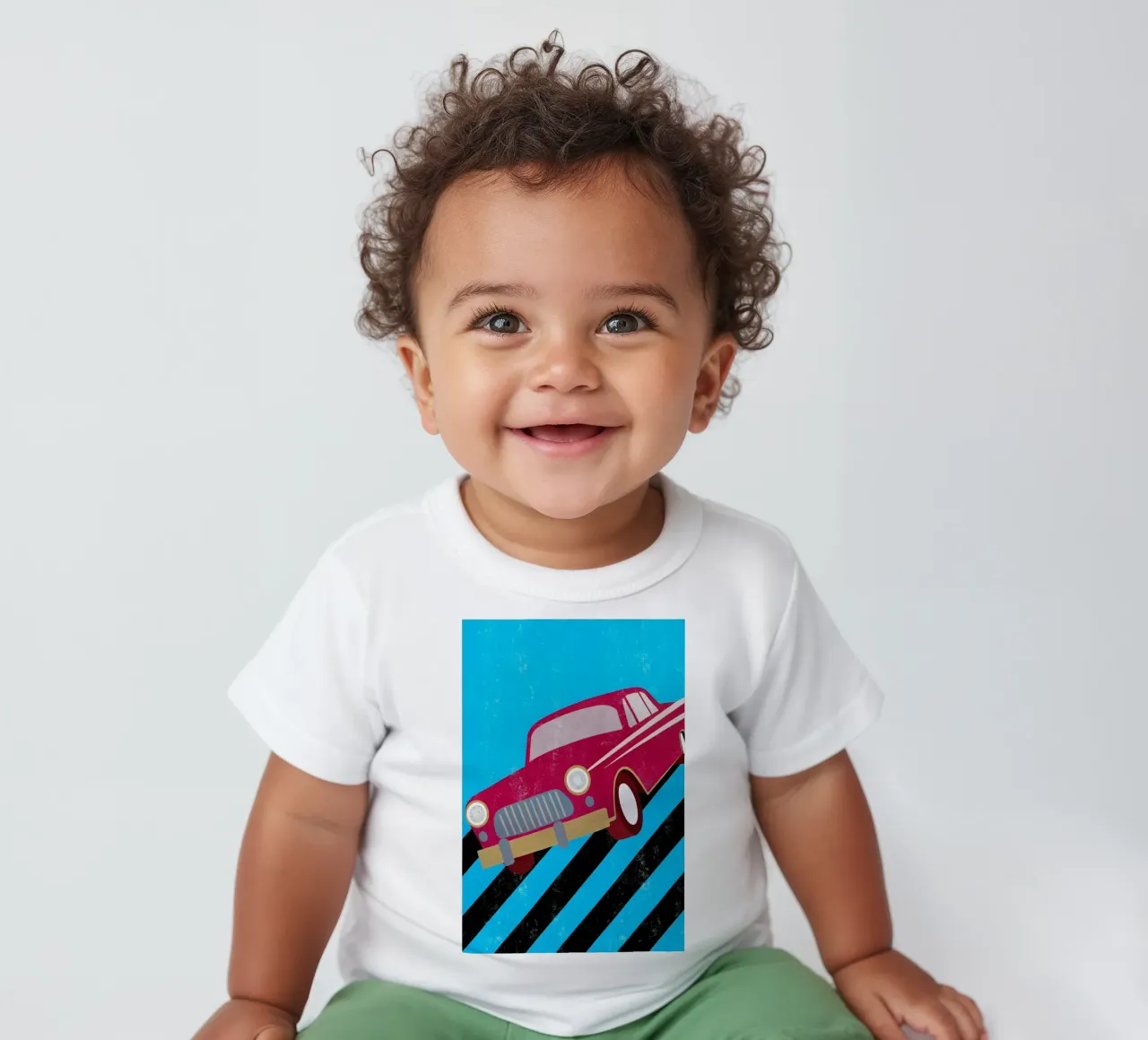 car retro pop art camiseta de bebé de ralliness