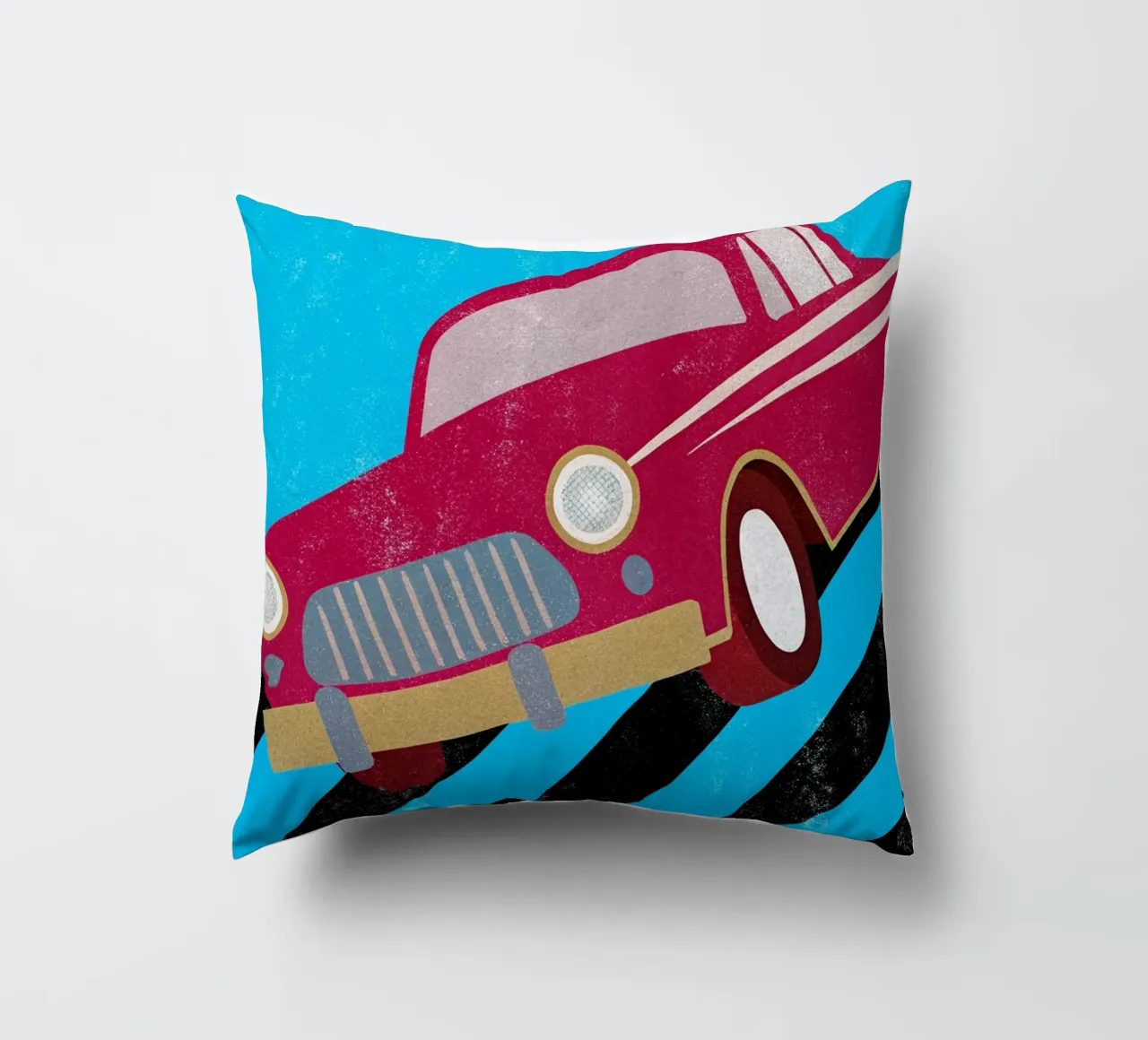 car retro pop art decorative cushion by ralliness