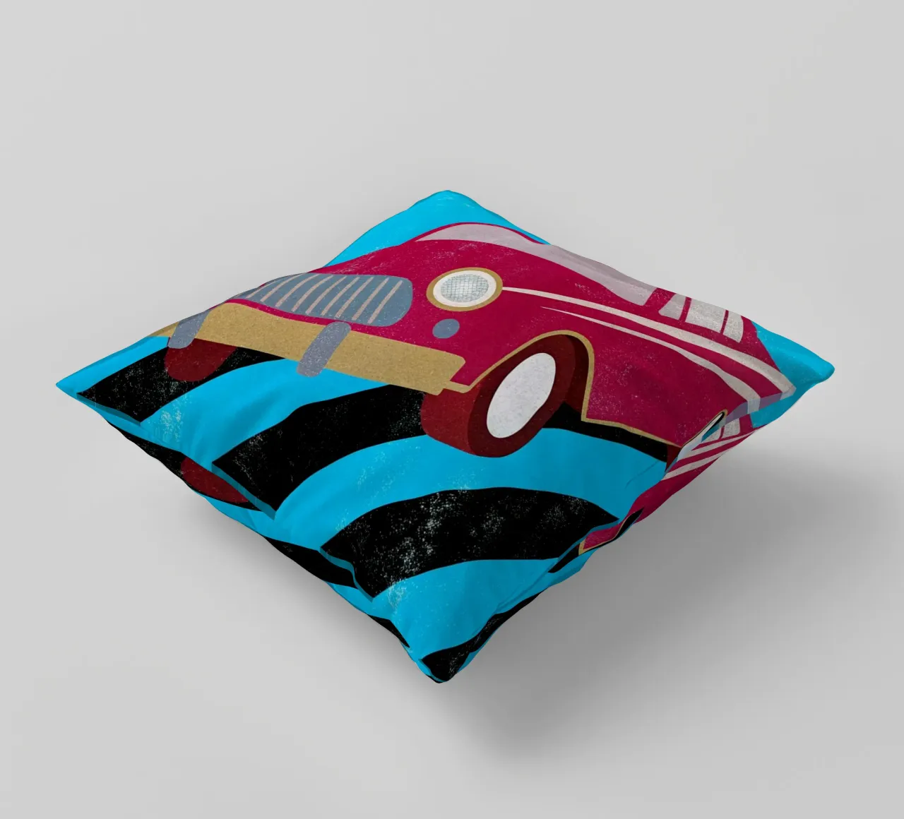auto retro pop art cuscino da ralliness