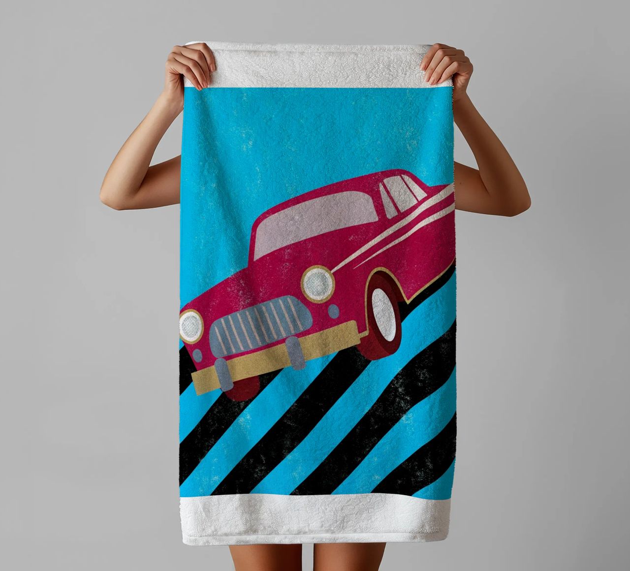 auto retro pop art asciugamano da bagno da ralliness