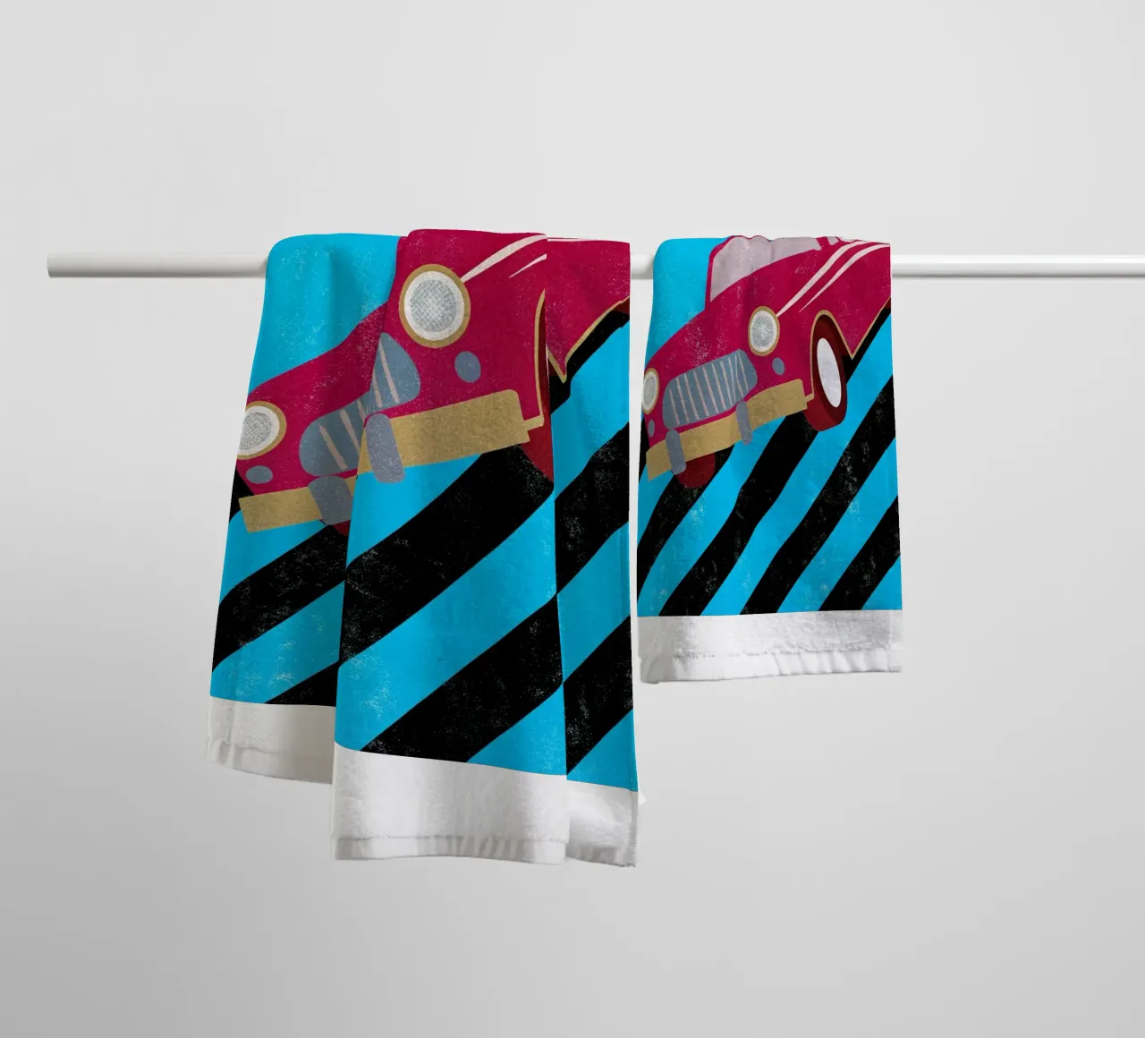 auto retro pop art asciugamano da bagno da ralliness
