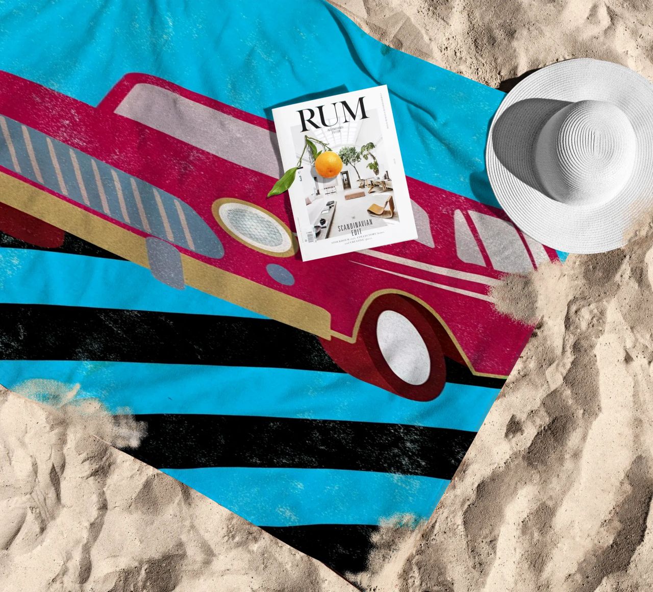 auto retro pop art telo mare da ralliness