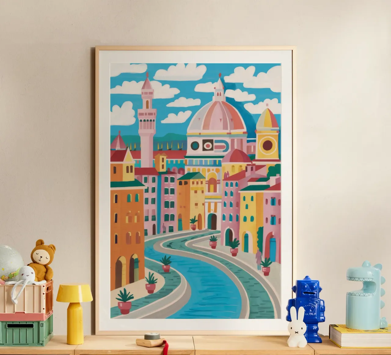 Vista sul fiume Firenze poster da Aurora Muse