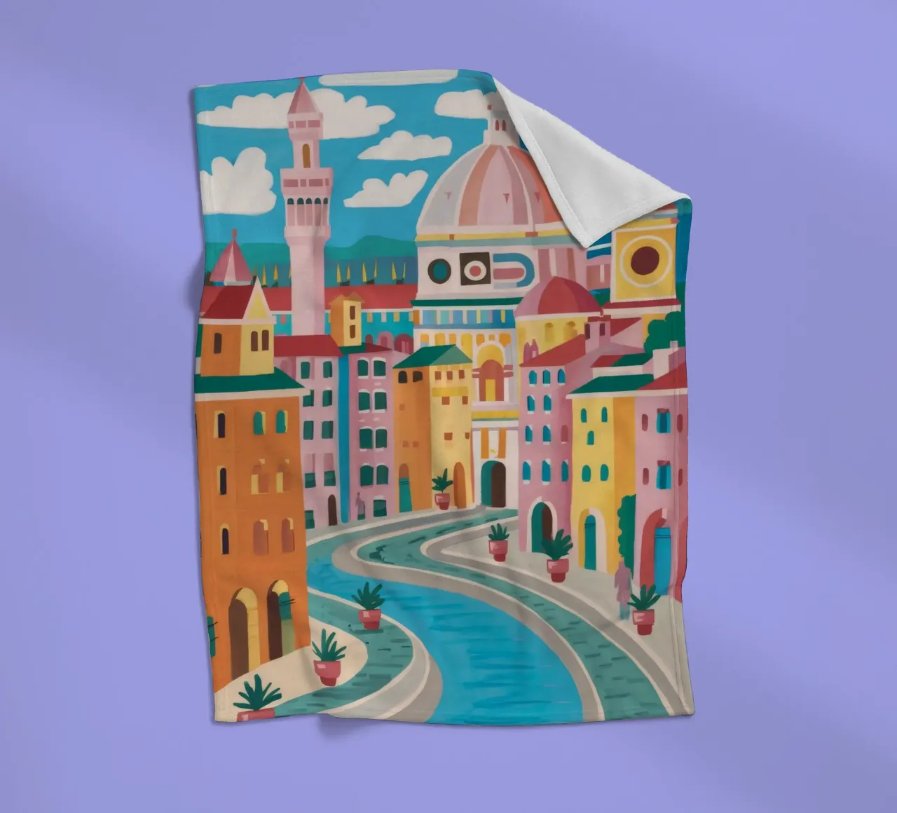 River View Florence fleece blanket by Aurora Muse
