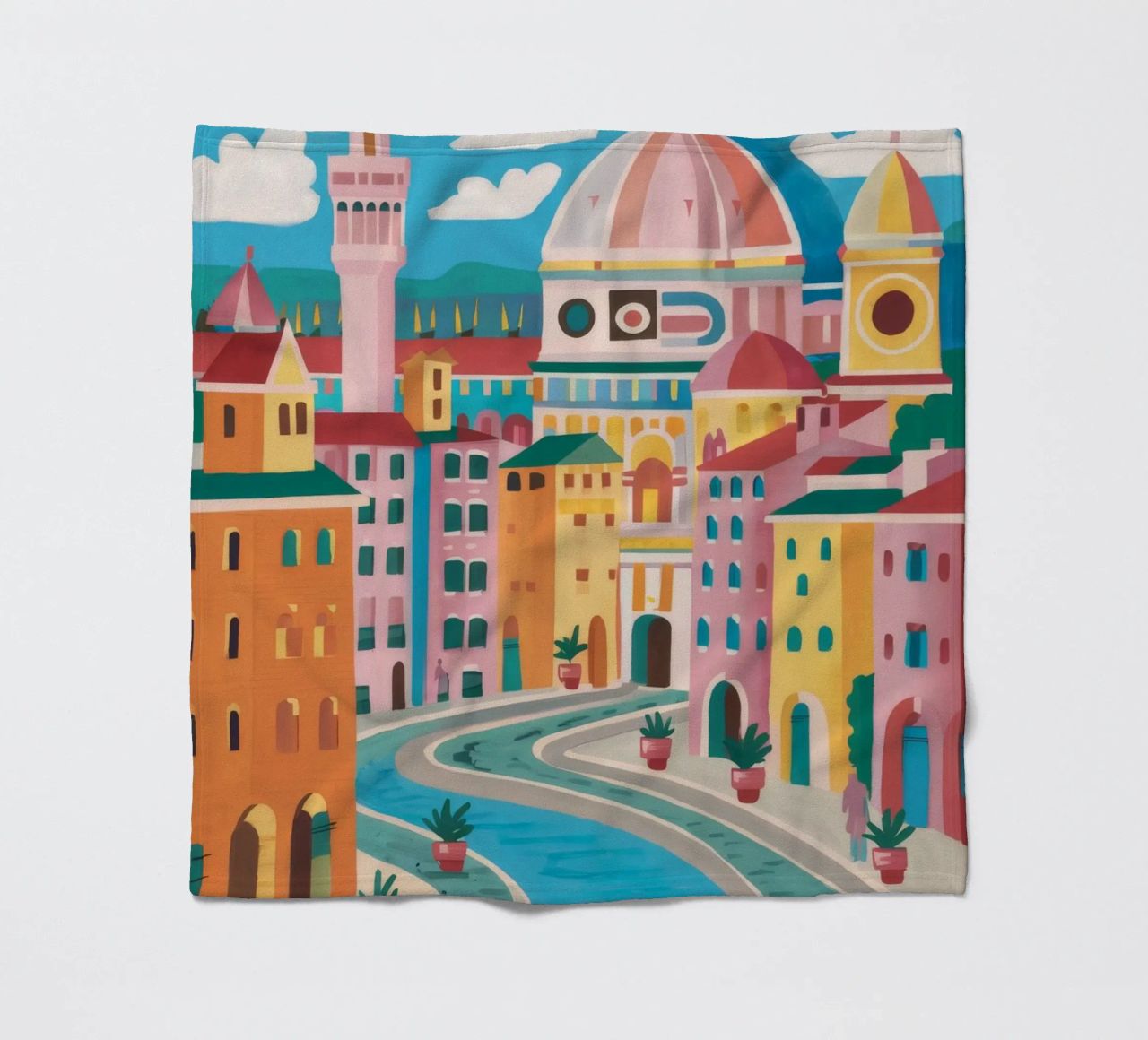 Vista sul fiume Firenze coperta in pile da Aurora Muse