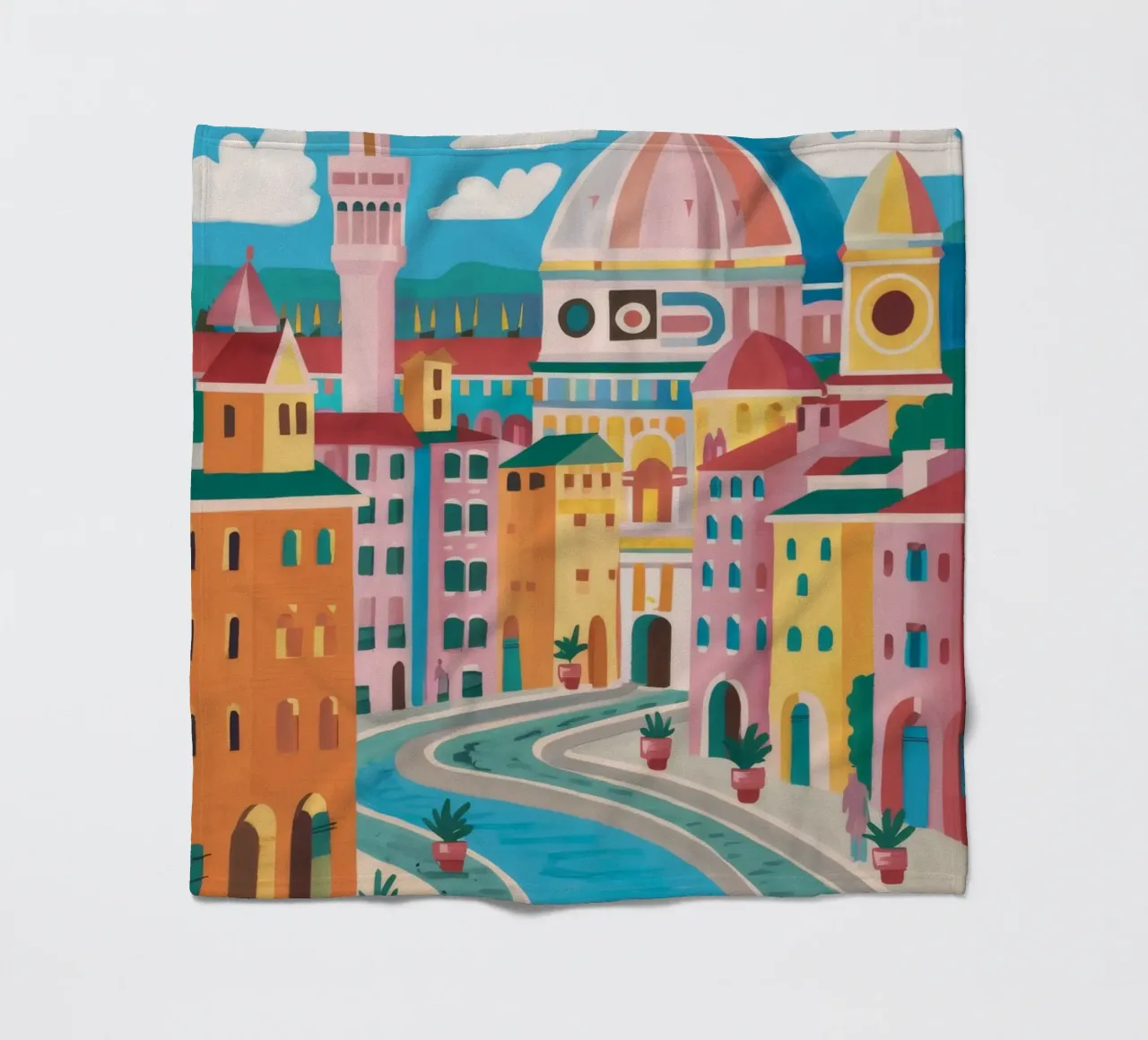 River View Florence fleece blanket by Aurora Muse