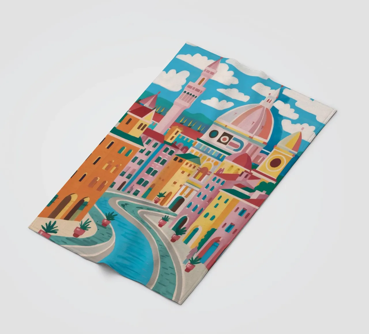 River View Florence fleece blanket by Aurora Muse