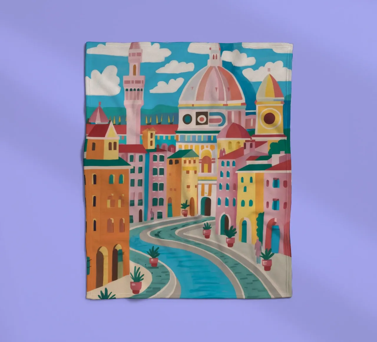 River View Florence fleece blanket by Aurora Muse