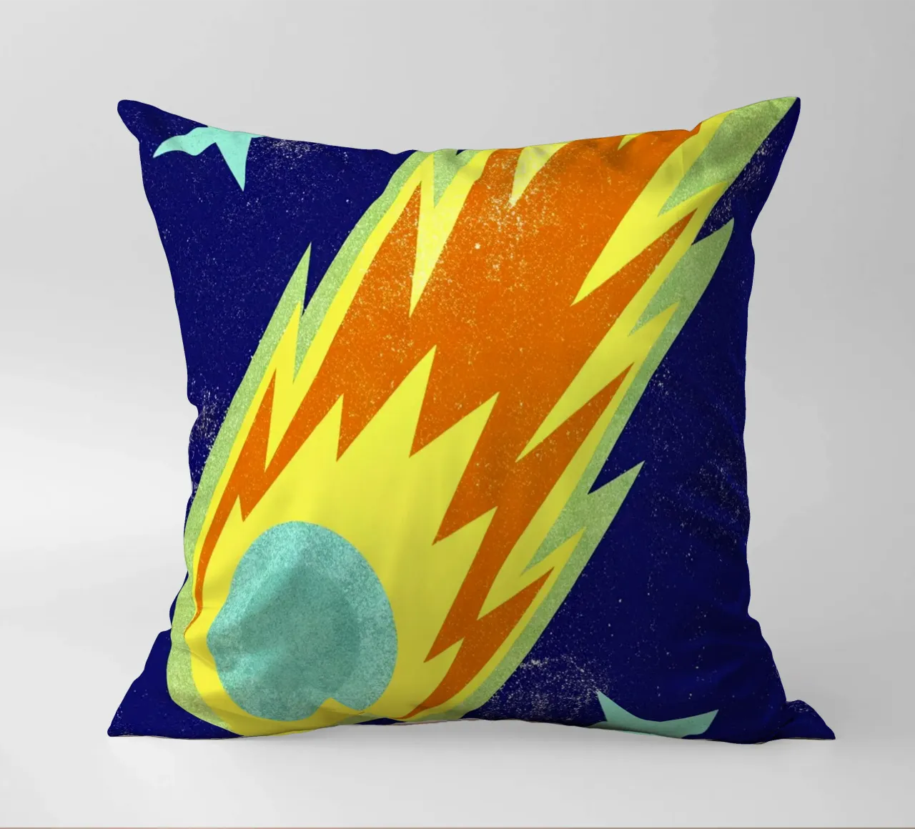 cometa retro art cuscino da ralliness