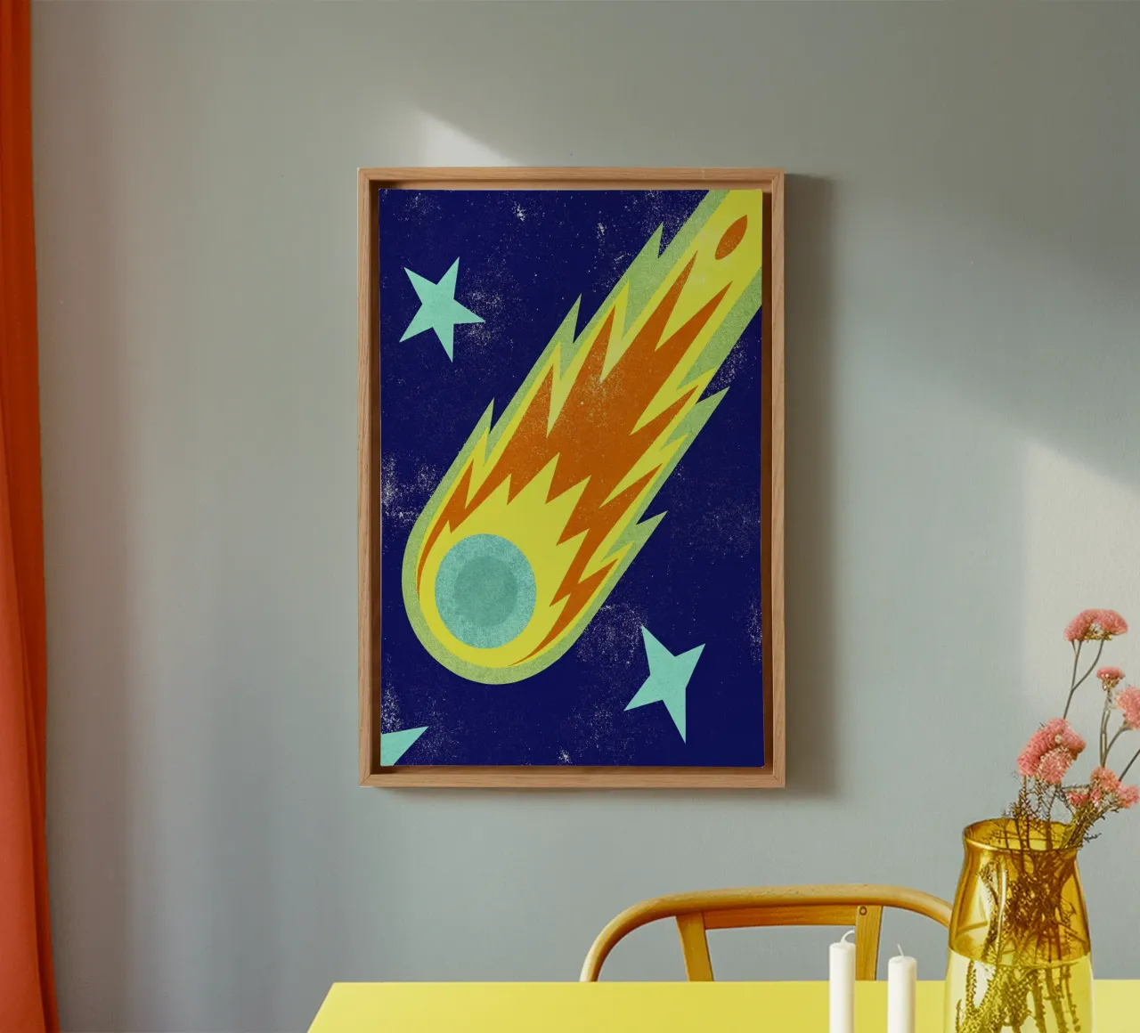 comet retro art canvas by ralliness