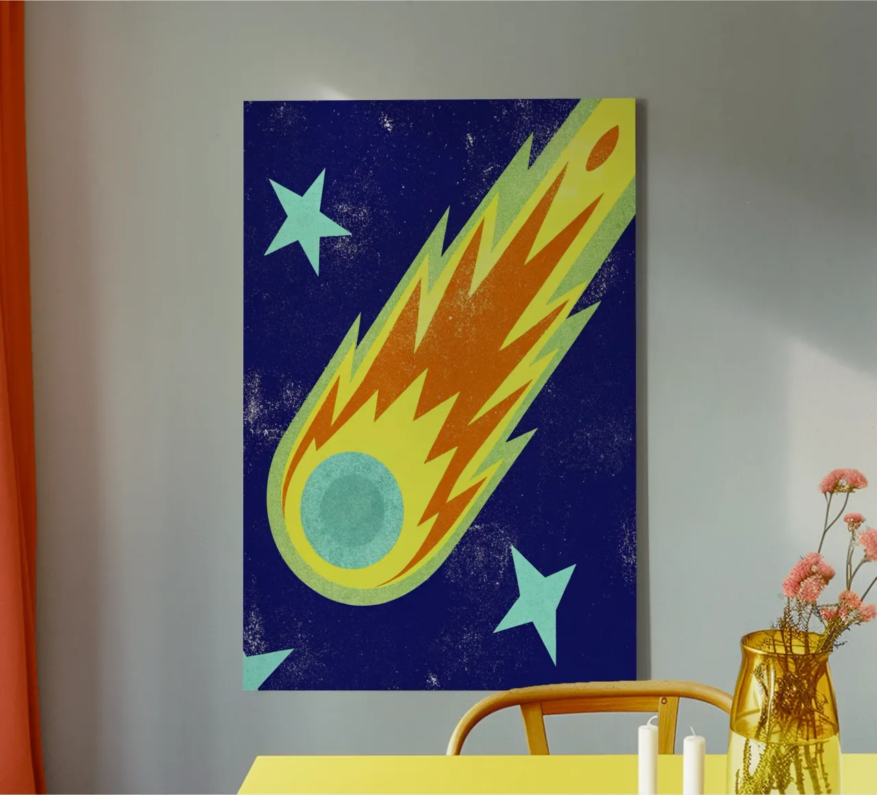 comet retro art canvas by ralliness