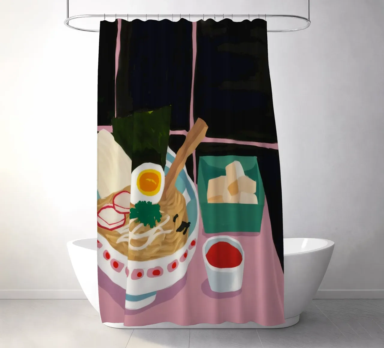 Ramen di mezzanotte Calma tenda da doccia da Aurora Muse