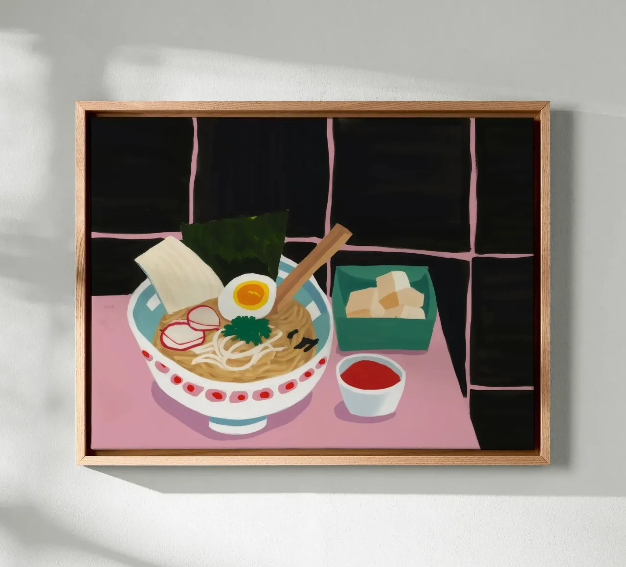 Ramen di mezzanotte Calma tela con Cornice a cassetta da Aurora Muse