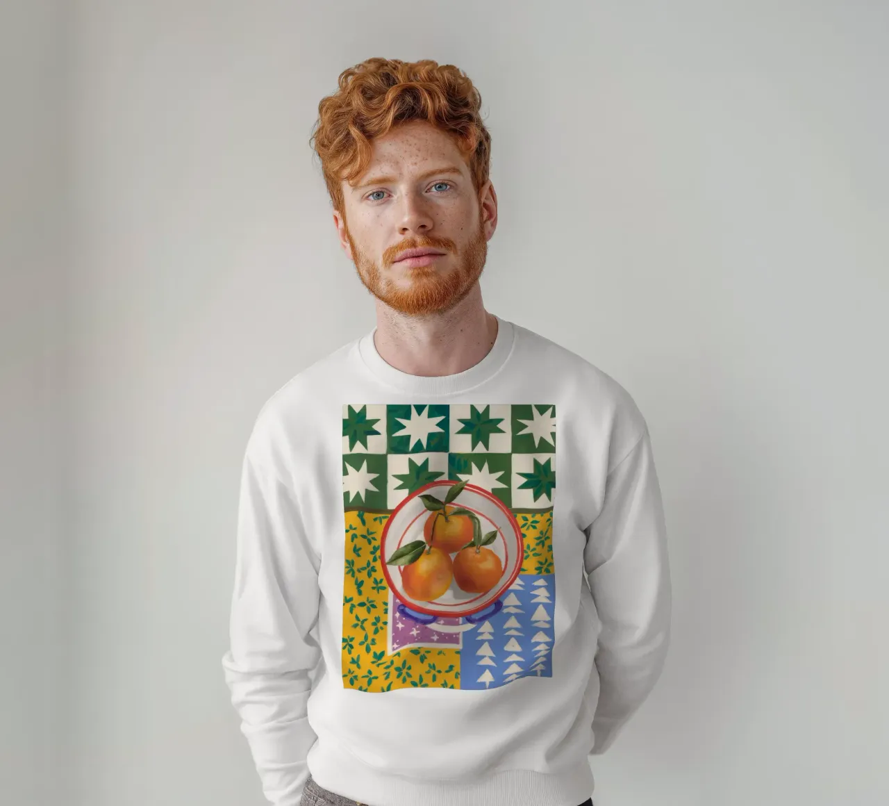 Pattern mandarino Pop felpa da Aurora Muse