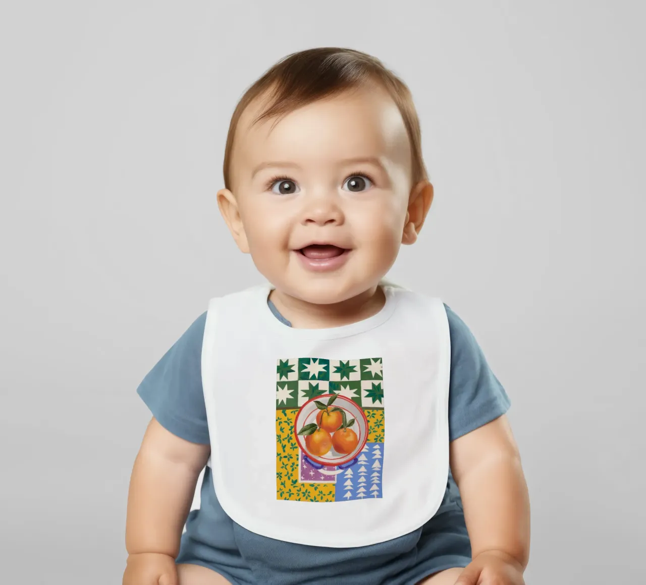 Mandarin Pattern Pop Babylätzchen von Aurora Muse