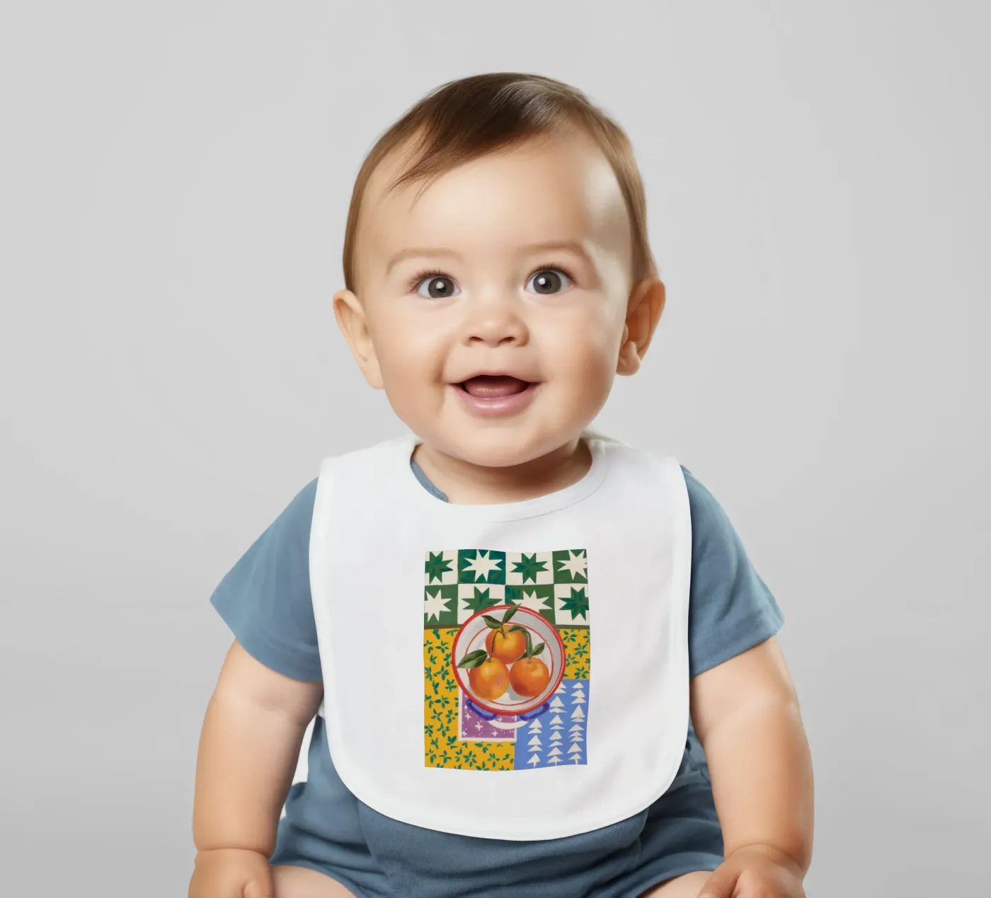 Pattern mandarino Pop bavaglino da Aurora Muse