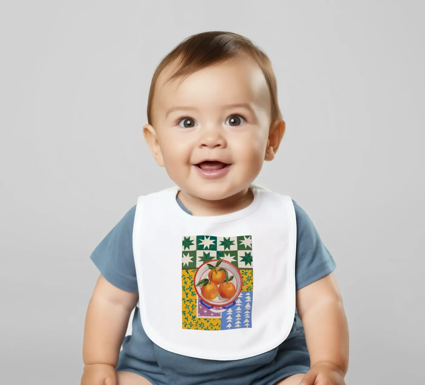 Pattern mandarino Pop bavaglino da Aurora Muse