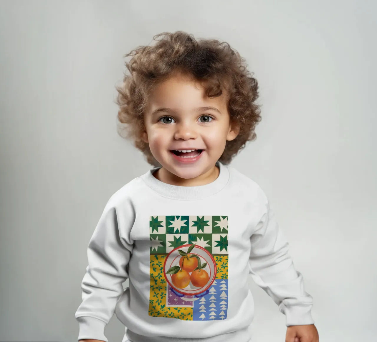 Pattern mandarino Pop felpa neonato da Aurora Muse
