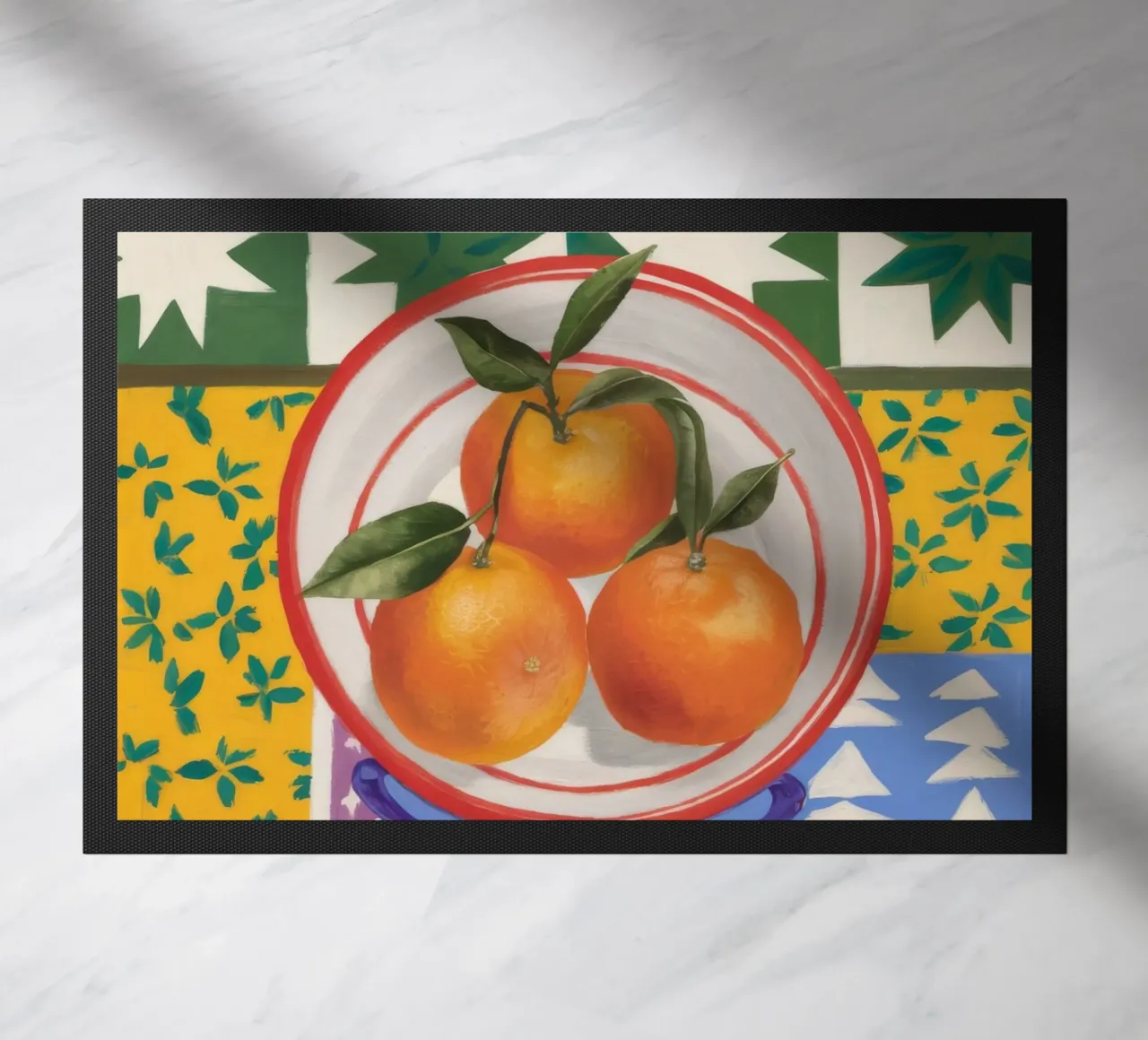 Mandarijn Patroon Pop deurmat van Aurora Muse