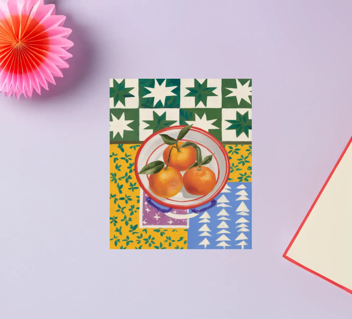 Mandarin Pattern Pop sticker by Aurora Muse