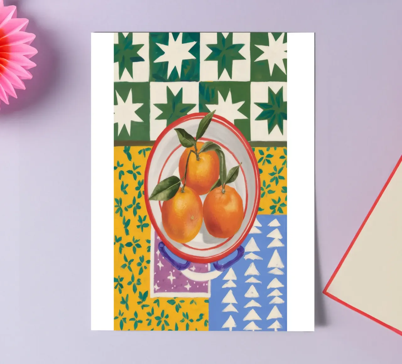 Mandarin Pattern Pop sticker sheet by Aurora Muse