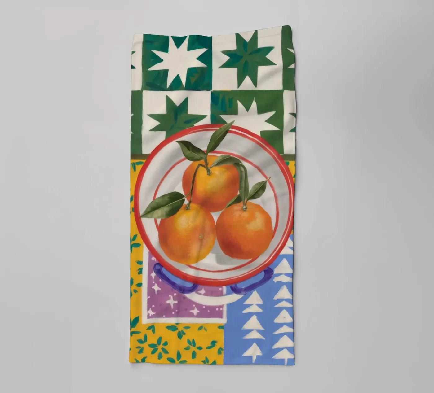 Mandarin Pattern Pop towel by Aurora Muse