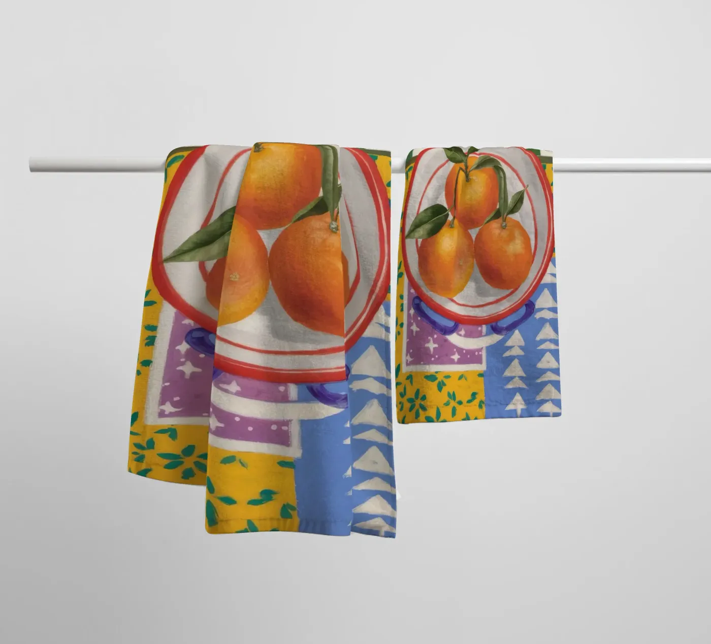 Mandarin Pattern Pop towel by Aurora Muse