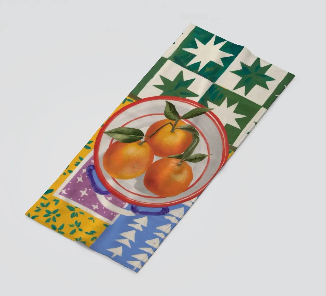 Pattern mandarino Pop telo mare da Aurora Muse