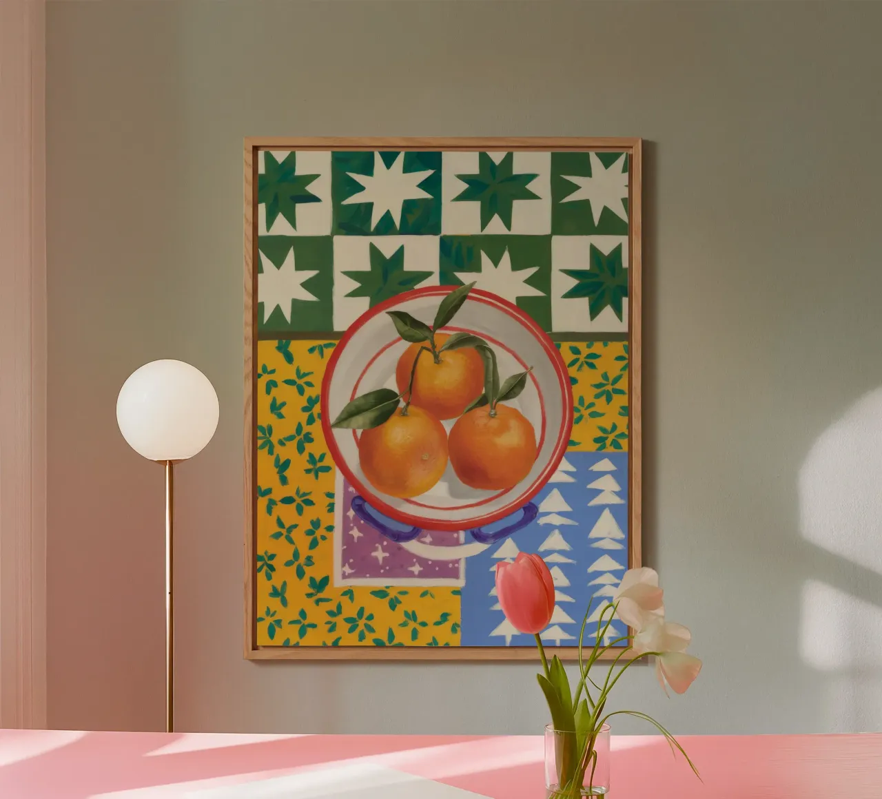 Mandarin Pattern Pop forex plate by Aurora Muse