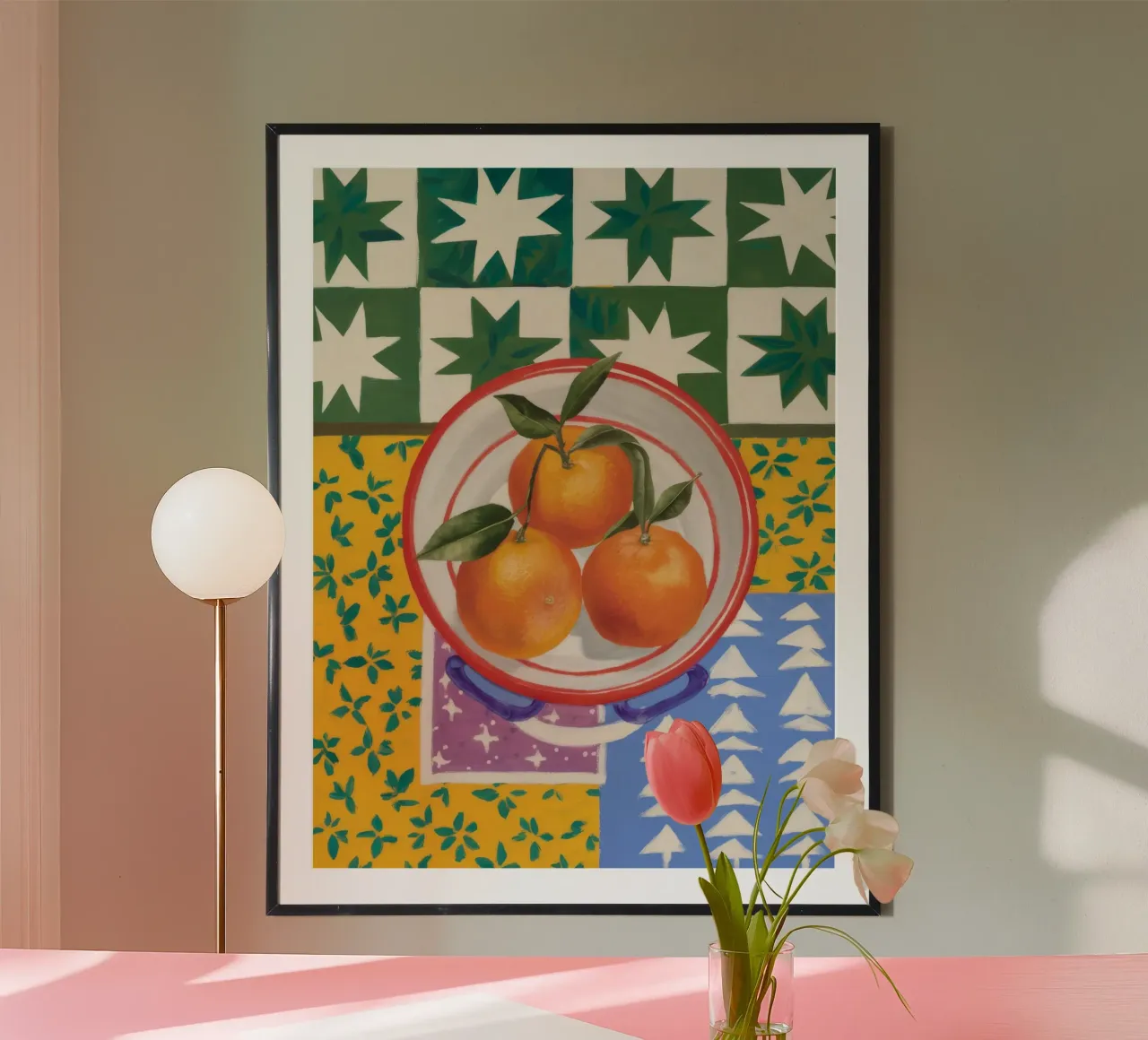 Mandarin Pattern Pop Poster von Aurora Muse