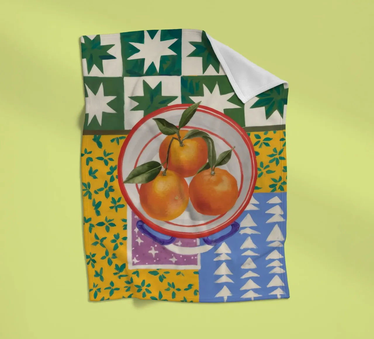 Mandarin Pattern Pop Fleecedecke von Aurora Muse