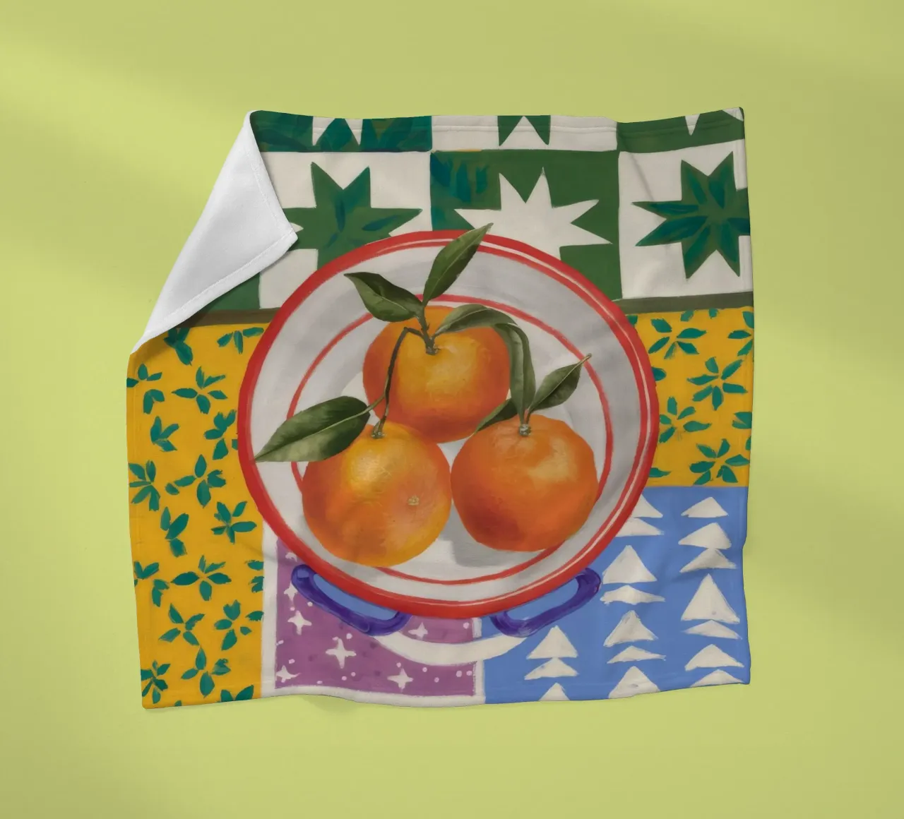 Mandarin Pattern Pop Fleecedecke von Aurora Muse